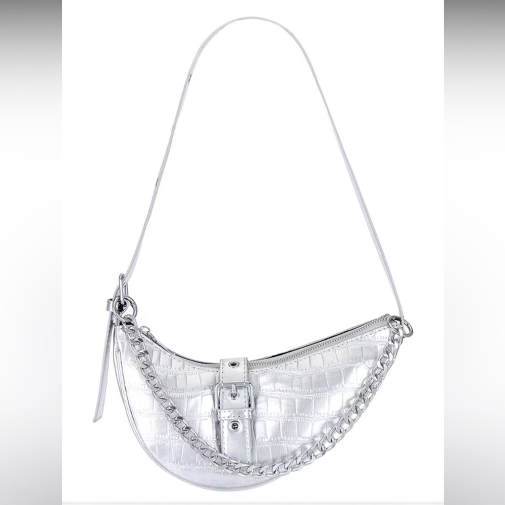 NEW NWT Superdown Jade Faux Leather Bag in Silver